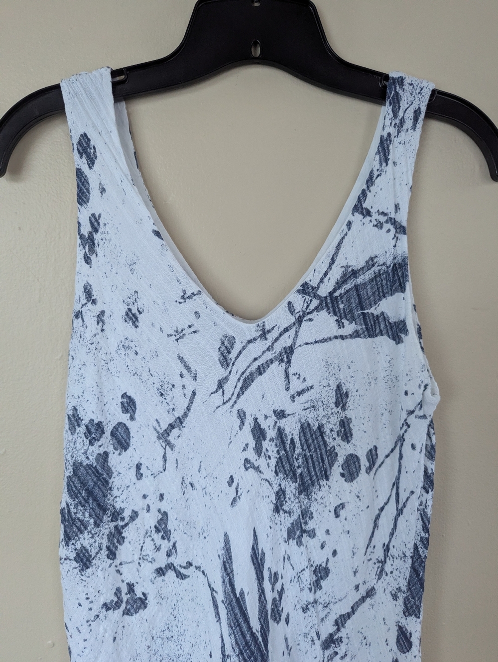 Nina Murati Sleeveless Gray/Navy Blue & White Italian Cotton Dress (SIZE MEDIUM) - Picture 2 of 11